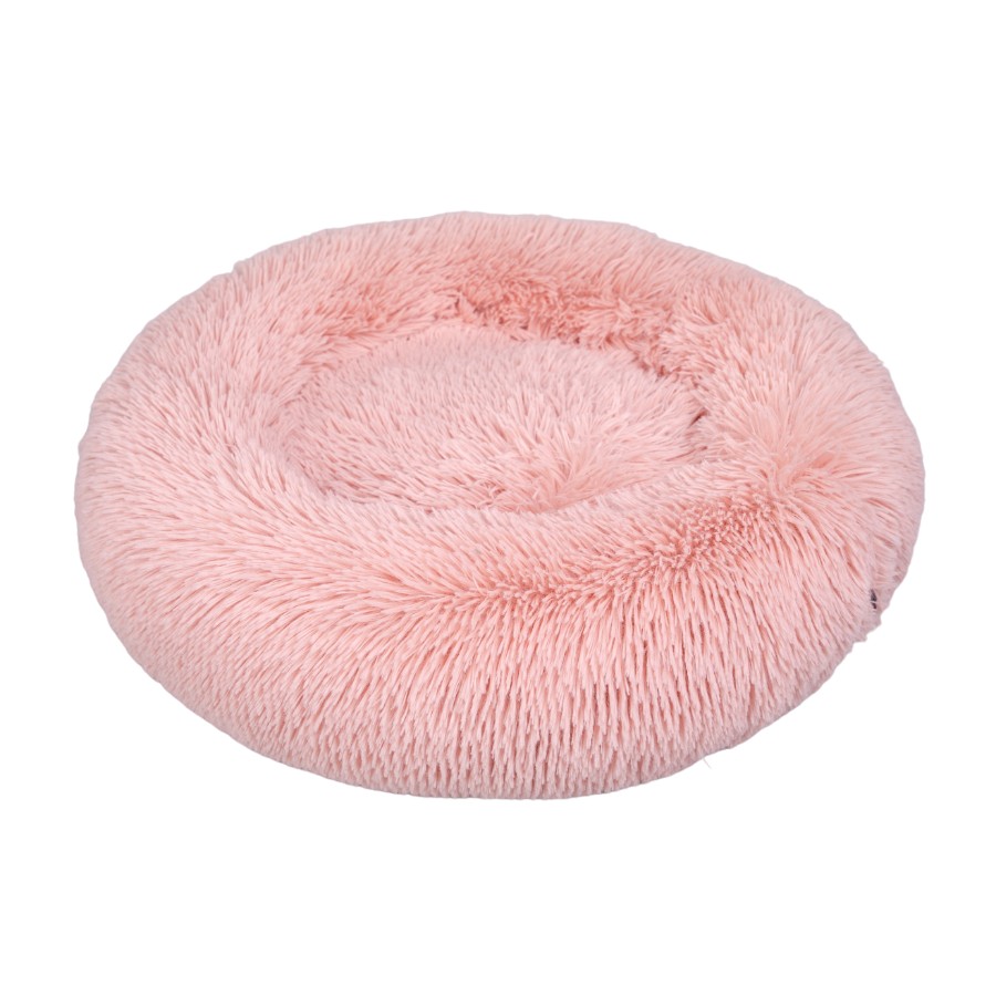 Leeby Cama Donut Antiestrés de Pelo Rosa para gatos, , large image number null