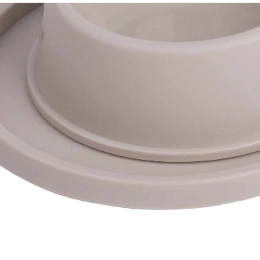 Comedero Doble De Pl&aacute;stico Taupe Leeby 500 Ml, , large image number null