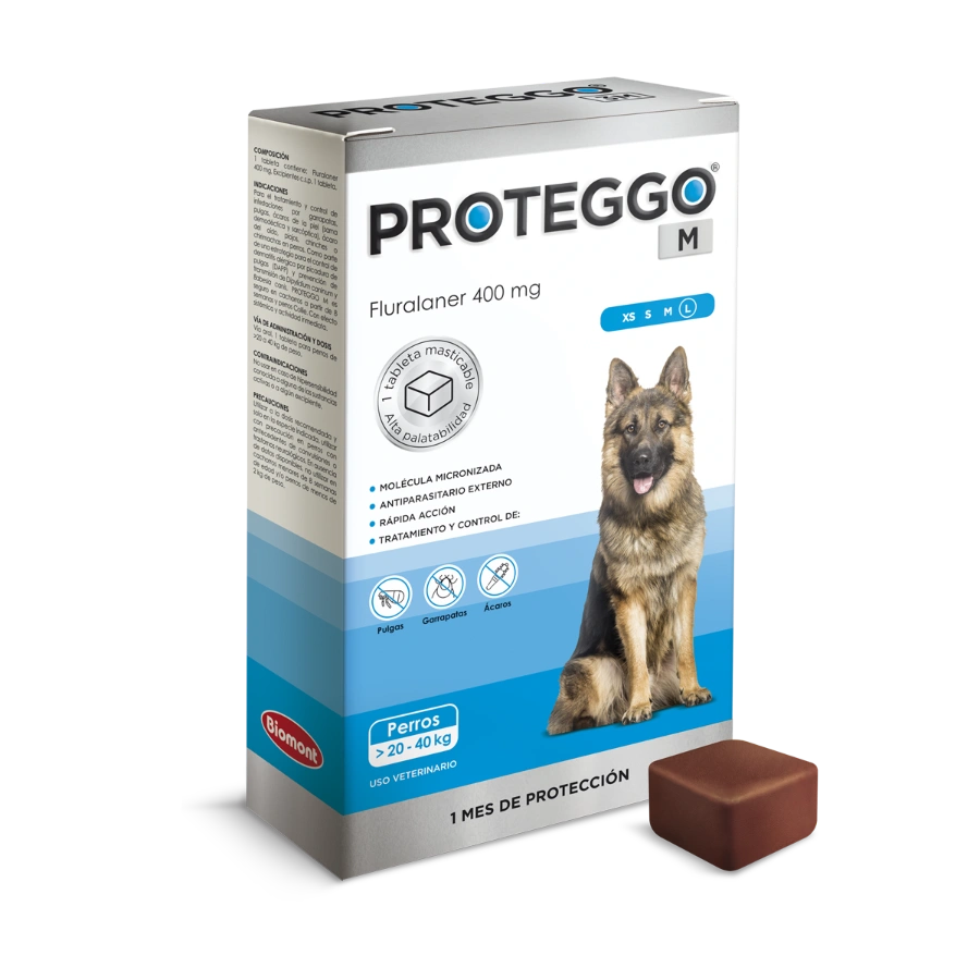 Proteggo m 400 mg para Perro 20 40Kg (1tab x caja)