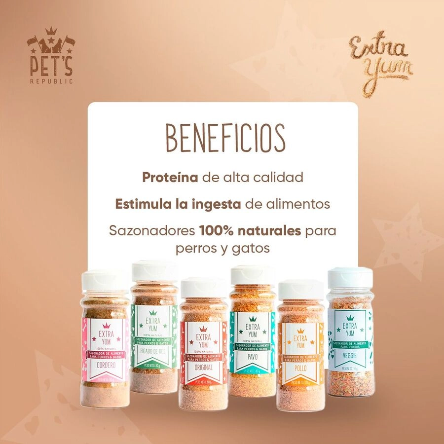 Pet's Republic Saborizante Natural Extra Yum 80gr Sazonador para perros, , large image number null