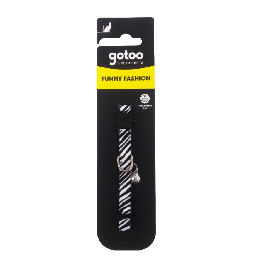 Gotoo! Collar Para Gato Estampado De Cebra 1*20-30Cm, , large image number null