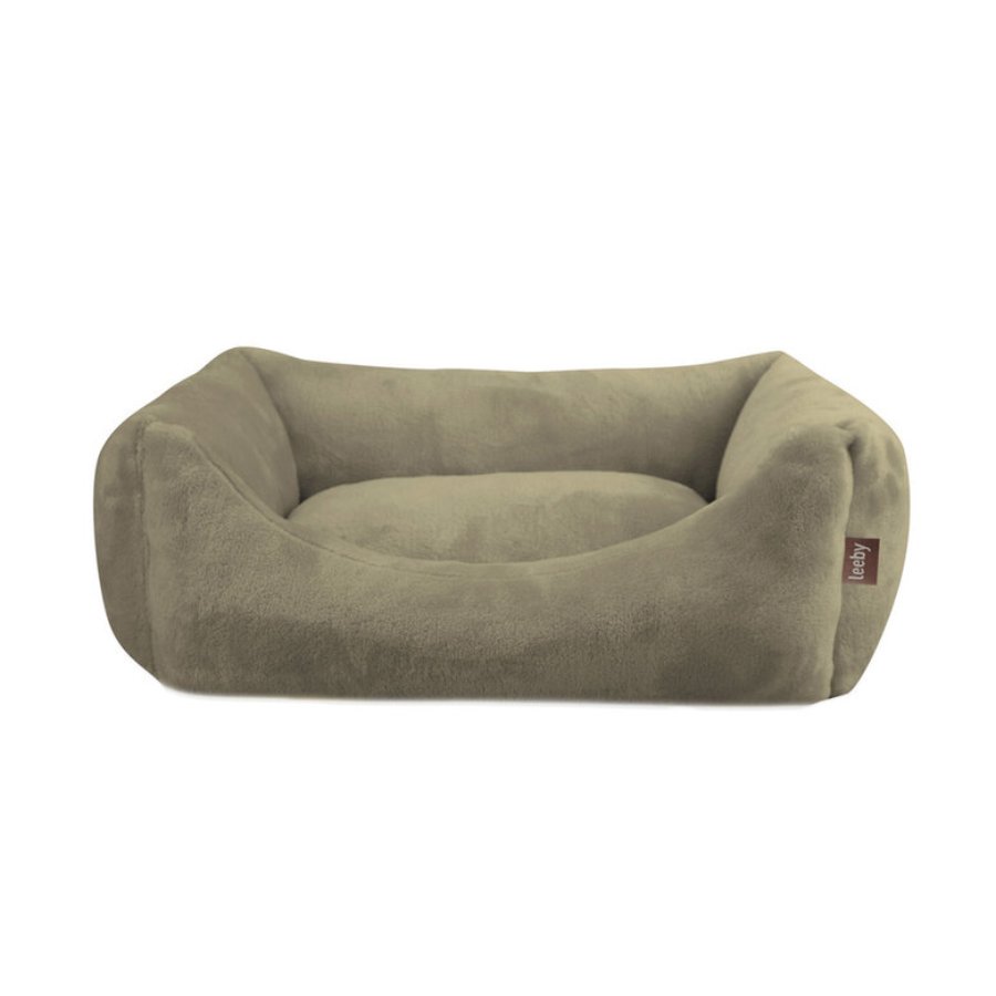 Leeby cuna desenfundable de terciopelo verde para perros, , large image number null