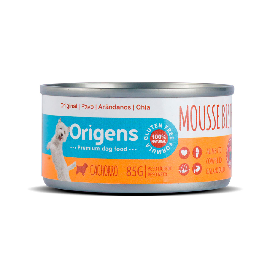 Origens mousse bistro andino pavo, arándanos y chía cachorro 85 gr, , large image number null