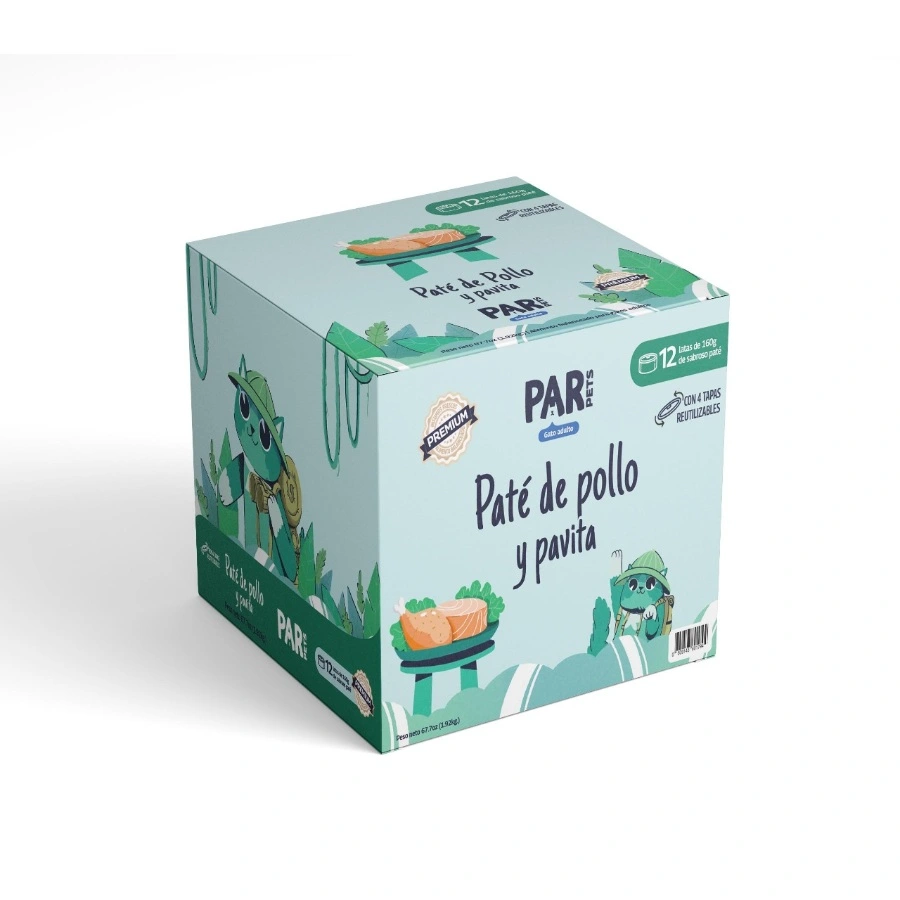 Par Pets Gato Pack Paté De Pollo Y Pavita 160Gr (12 Unidades), , large image number null
