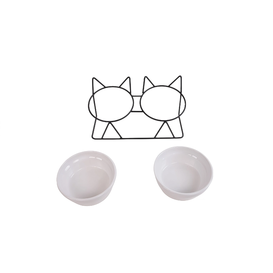 Taz&oacute;n Doble Cer&aacute;mico Para Gato Leeby 250 Ml, , large image number null