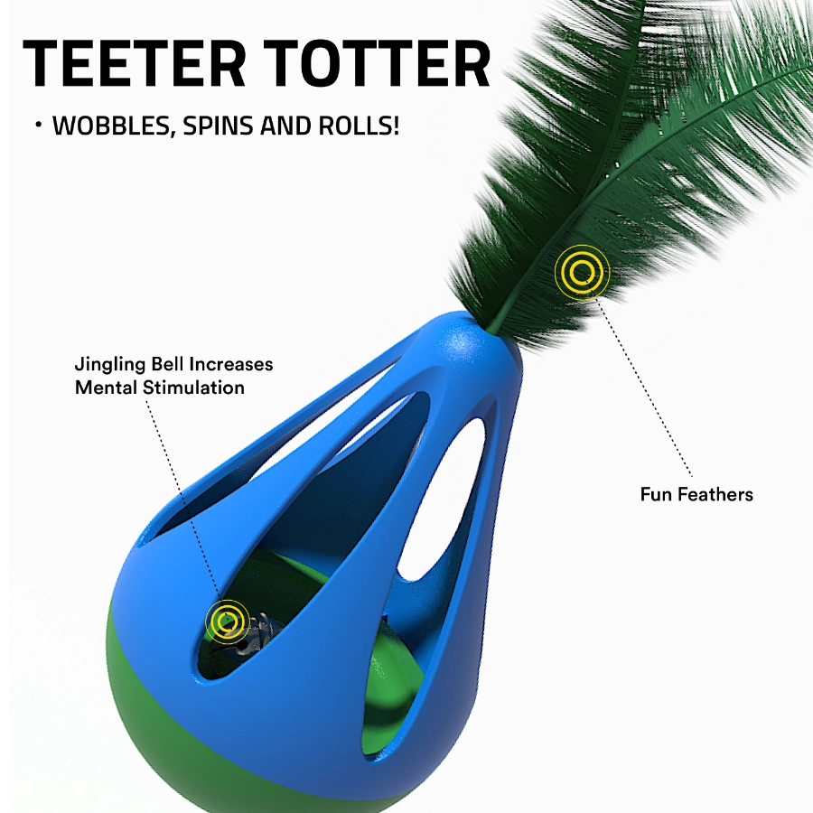 Playology Cat Teeter Totter With Feather, , large image number null