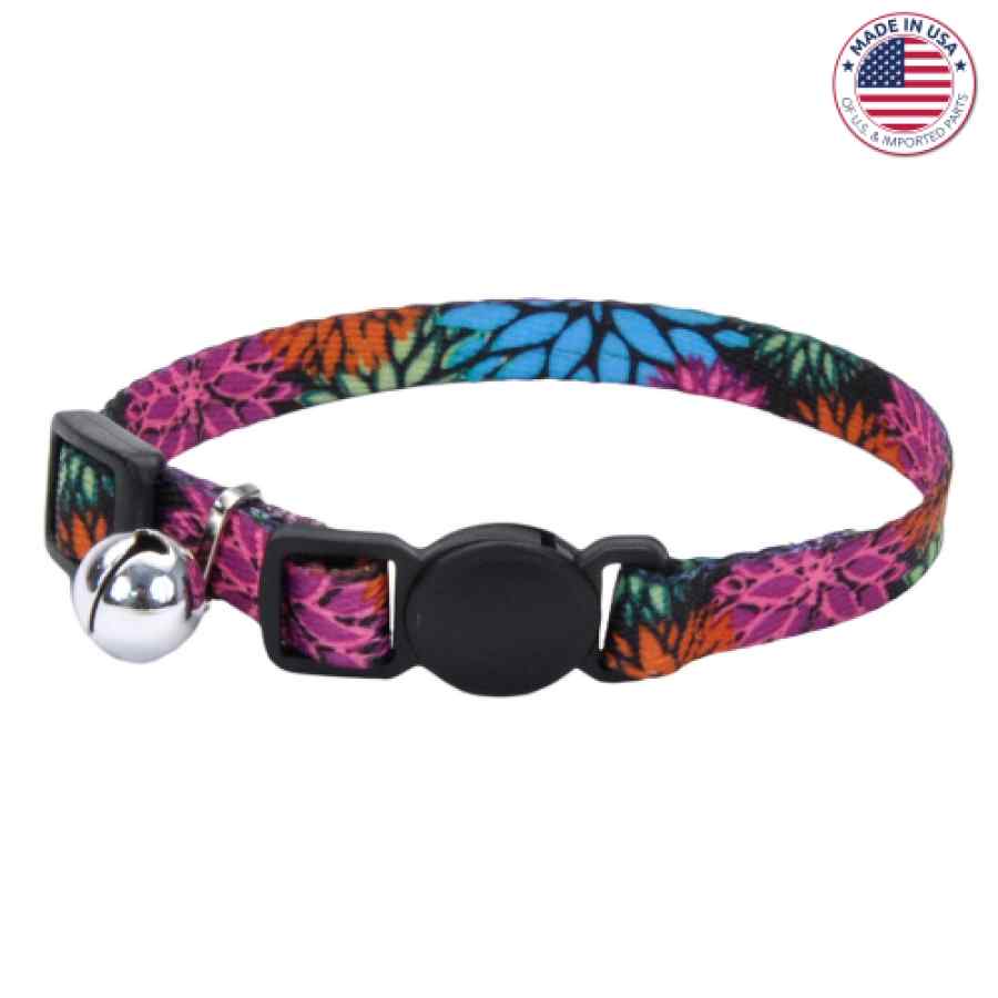 Coastal Li'l Pals Adjustable Breakaway Kitten Collar, Wildflower, 5/16" X 06" 08"