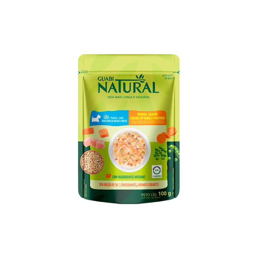 Guabi Natural Perro Pollo, Salmon, Cereales Integrales Y Verduras 100 G