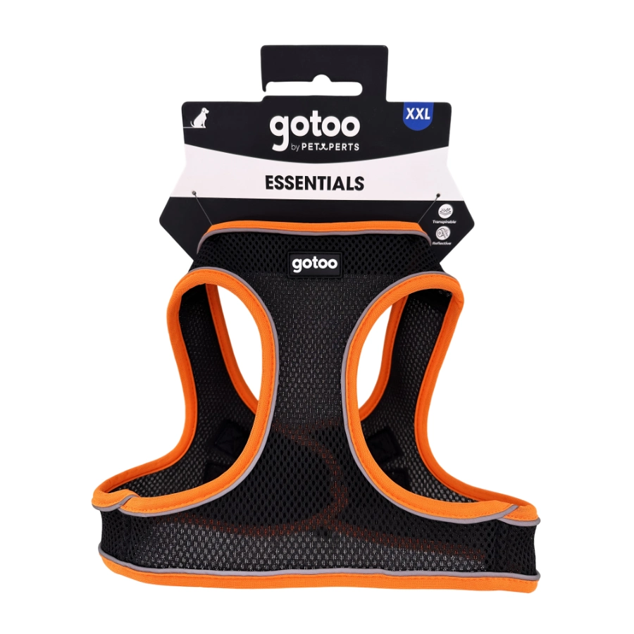 Arn&eacute;s Negro Y Naranja Ajustable De Malla Transpirable Con Costuras Reflectantes Para Perros, , large image number null