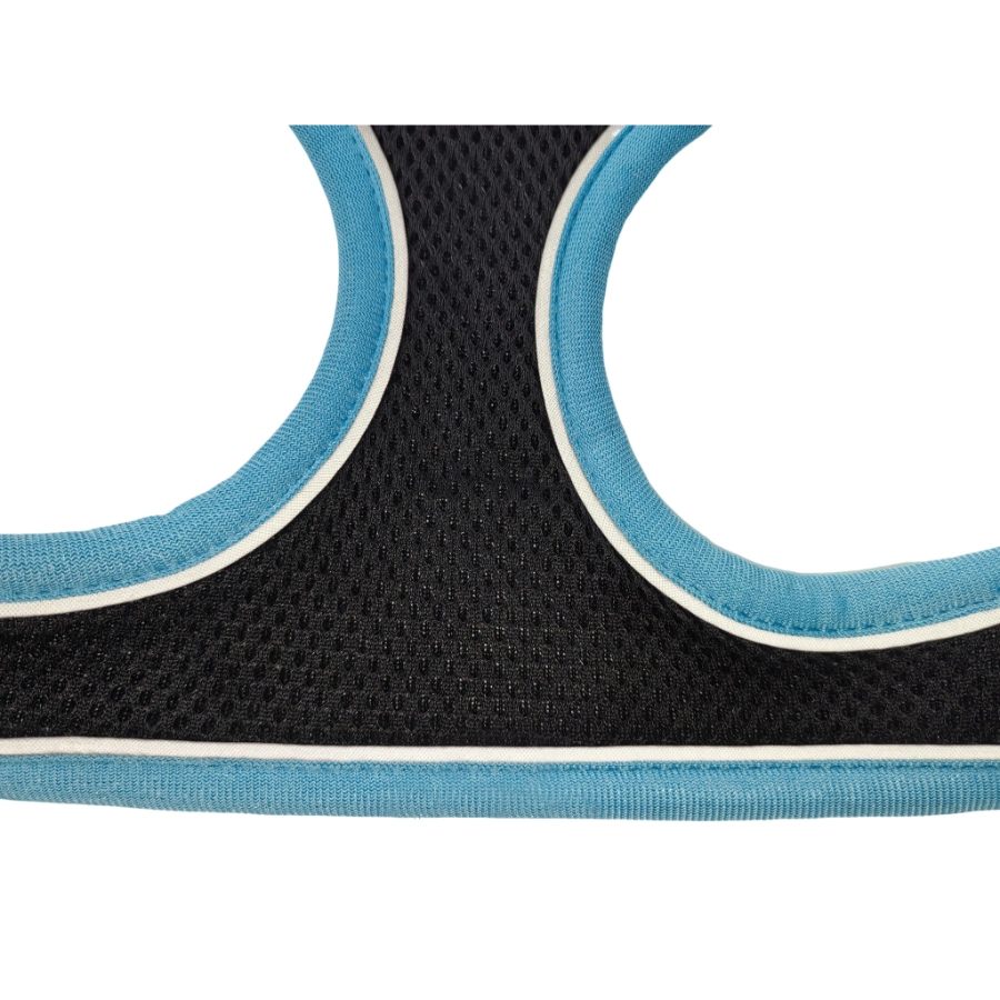 Arnés Turquesa Y Negro De Malla Con Costuras Reflectantes Para Perros, , large image number null