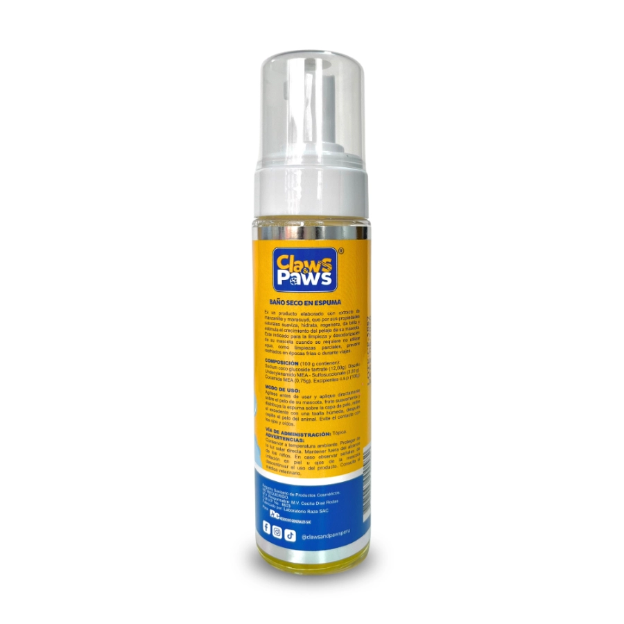 Claws & Paws Ba&ntilde;o De Espuma Seco C&P X 250 Ml. Gato, , large image number null