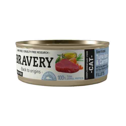 Bravery Tuna Loin And Carrots Sterilized Cat Wet Food 70 Gr (Nuevo) image number null