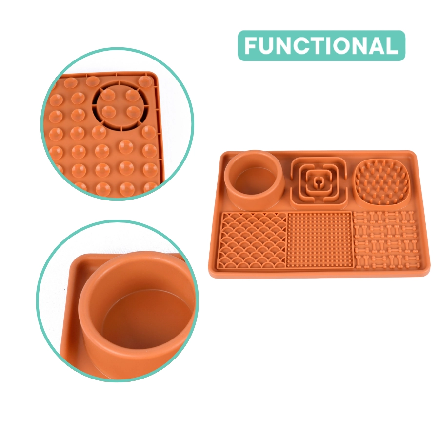 Tapete antidescanso Leeby en color naranja vibrante