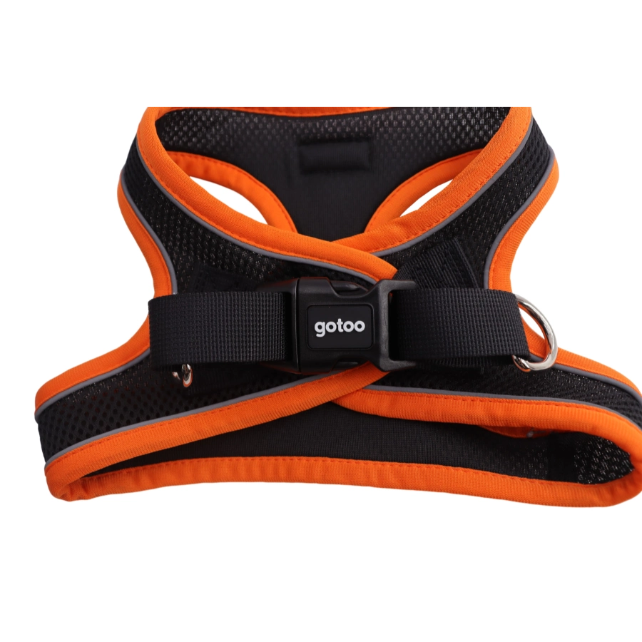 Arn&eacute;s Negro Y Naranja Ajustable De Malla Transpirable Con Costuras Reflectantes Para Perros, , large image number null
