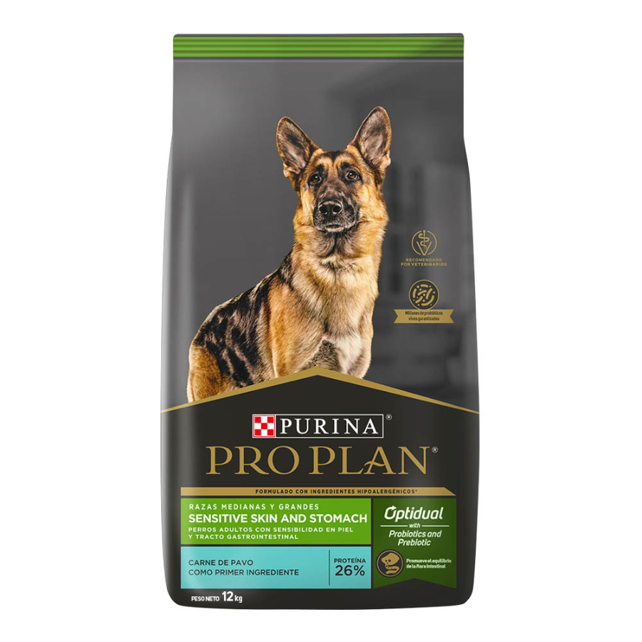 Pro Plan Sensitive Skin And Stomach Razas Medianas Y Grandes 12 Kg, , large image number null