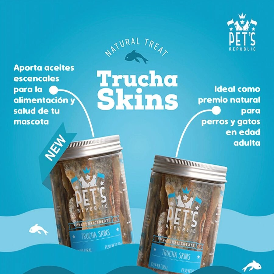 Pet's Republic Trucha Skins Piel De Trucha Deshidratada 30 Gr, , large image number null