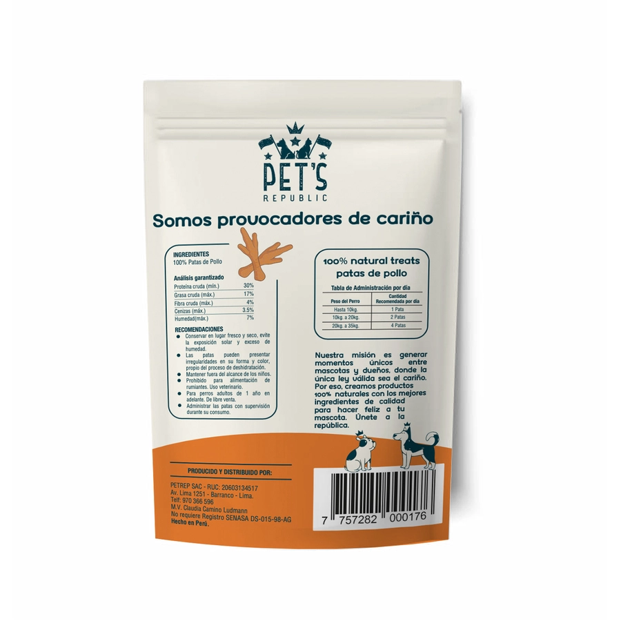 Pet&acute;S Republic Snack Otg Patas De Pollo, , large image number null