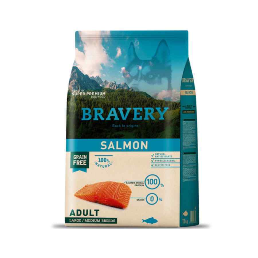 Bravery Salmón Adult Large/Medium Breed Alimento Seco Perro