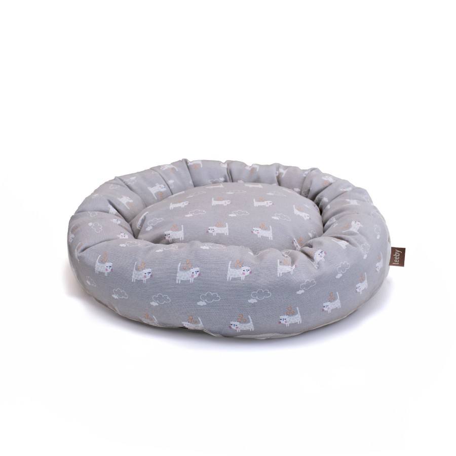 Leeby Cama Donut Antideslizante Gris para gatos, , large image number null