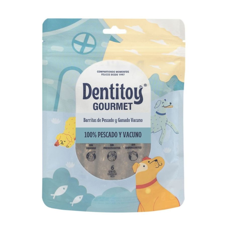 Dentitoy Gourmet Barritas De Pescado y Vacuno X 6 Unid