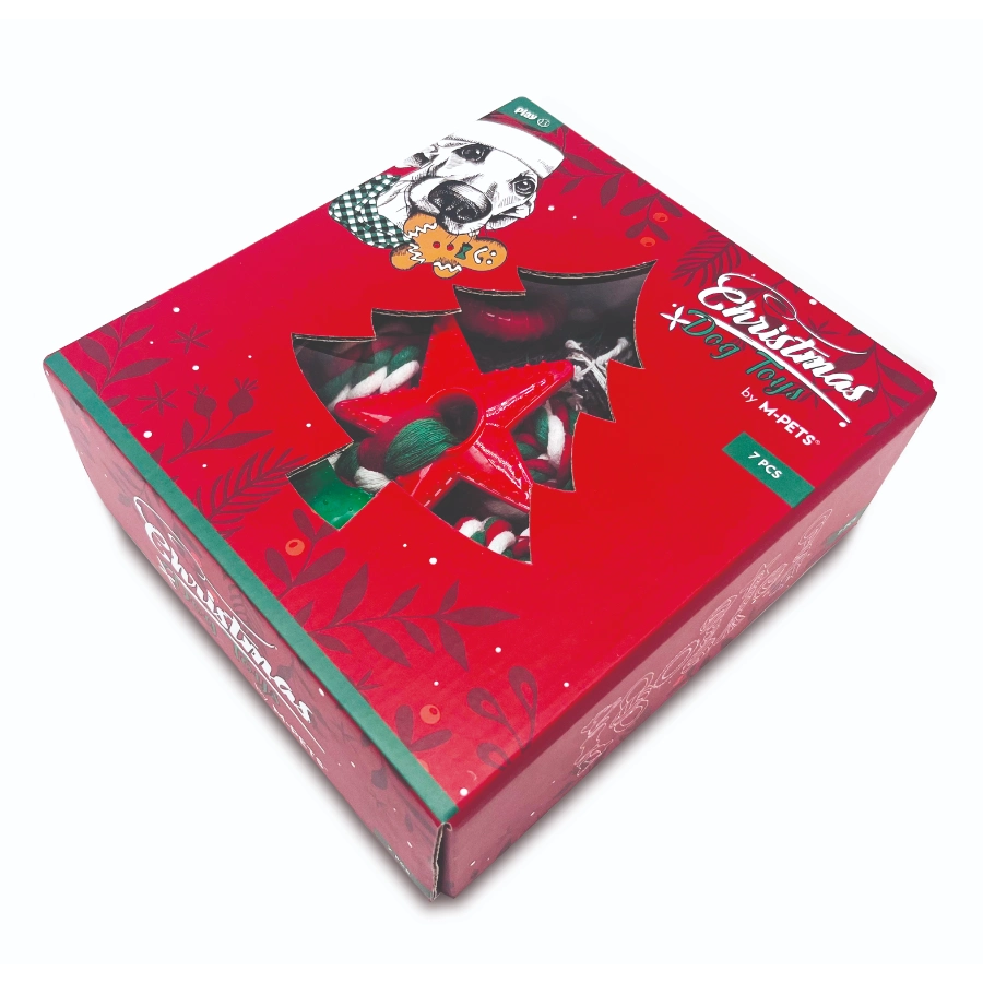 Christmas Cotton Rope Gift Box Dog Toys  7 In 1, , large image number null