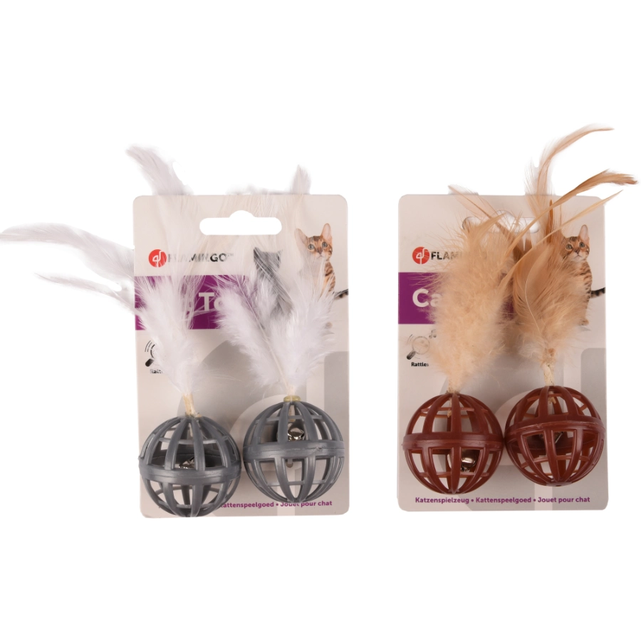 Flamingo Ct Ball + Feather Dian Dia. 4Cm Assortment, , large image number null
