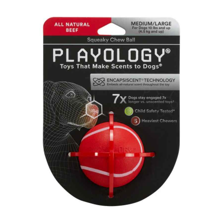 Playology Squeaky Chew Ball - Pelota Masticable Sabor Carne M
