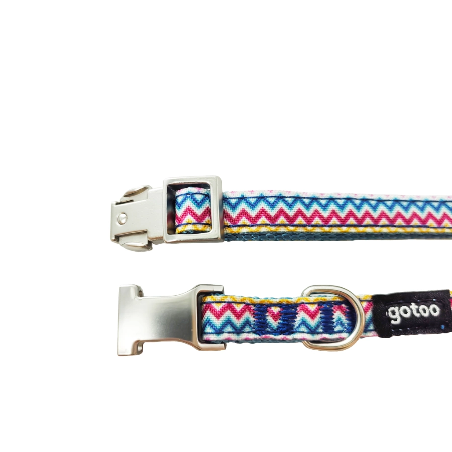 Collar Ajustable Con Estampado Zig-Zag Para Perros, , large image number null