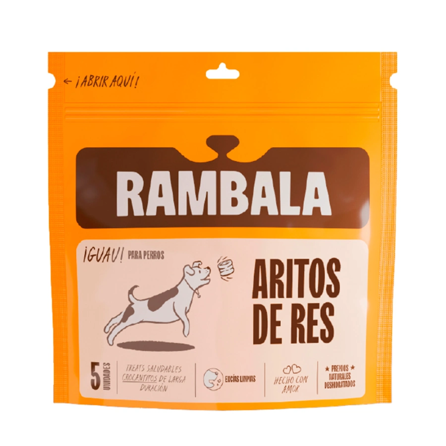 Rambala Treats Deshidratados Aritos De Res (5 Unidades), , large image number null