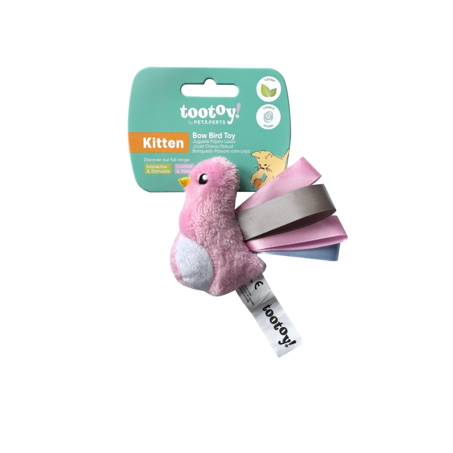 Tootoy! Kitten Bow Bird Toy, , large image number null
