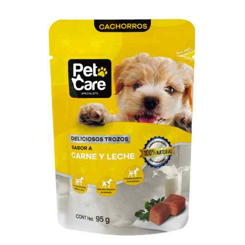Pet Care Pouches Cachorro Sabor Carne Y Leche 95 g image number null