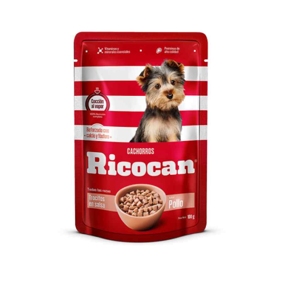 Ricocan Cachorro Pouch Trocitos de Pollo en Salsa 100 g