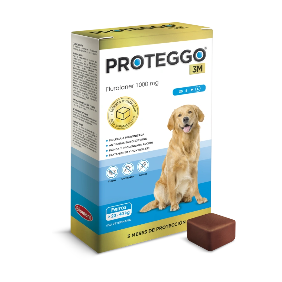 Proteggo 3m 1000mg para Perro 20 40 Kg (Cja X 1 Tab), , large image number null