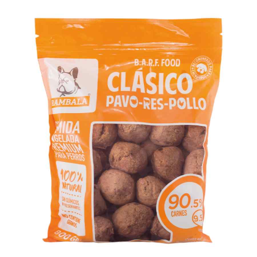Rambala - Comida Congelada Premium para Perros - Clásico (Pavo, Res y Pollo) 800 g image number null