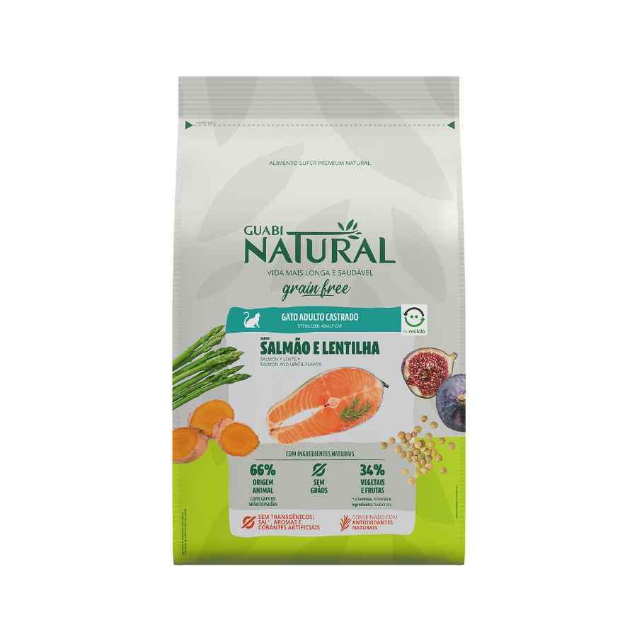 Guabi natural grain free gato adulto castrado sabor salmão e lentilha, , large image number null