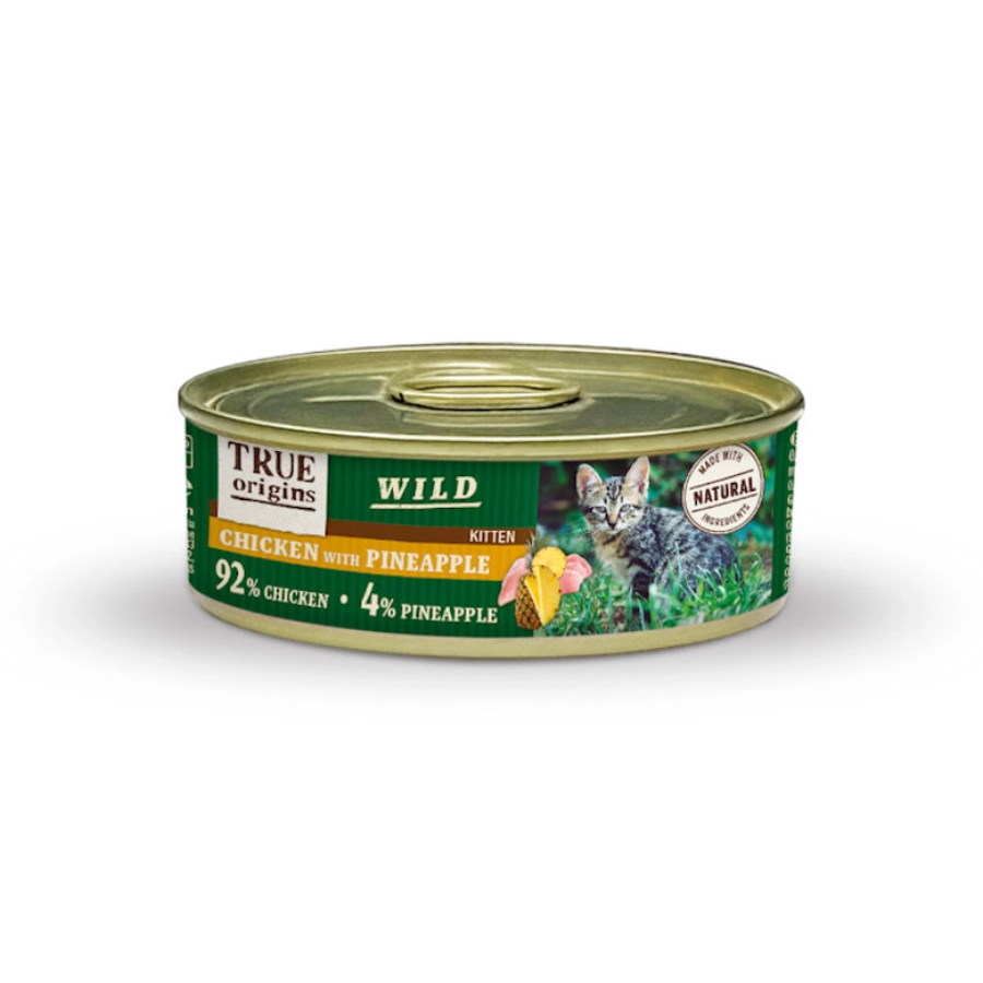 True Origins Wild Kitten Pollo Y Pi&ntilde;a Lata 85 Gr, , large image number null