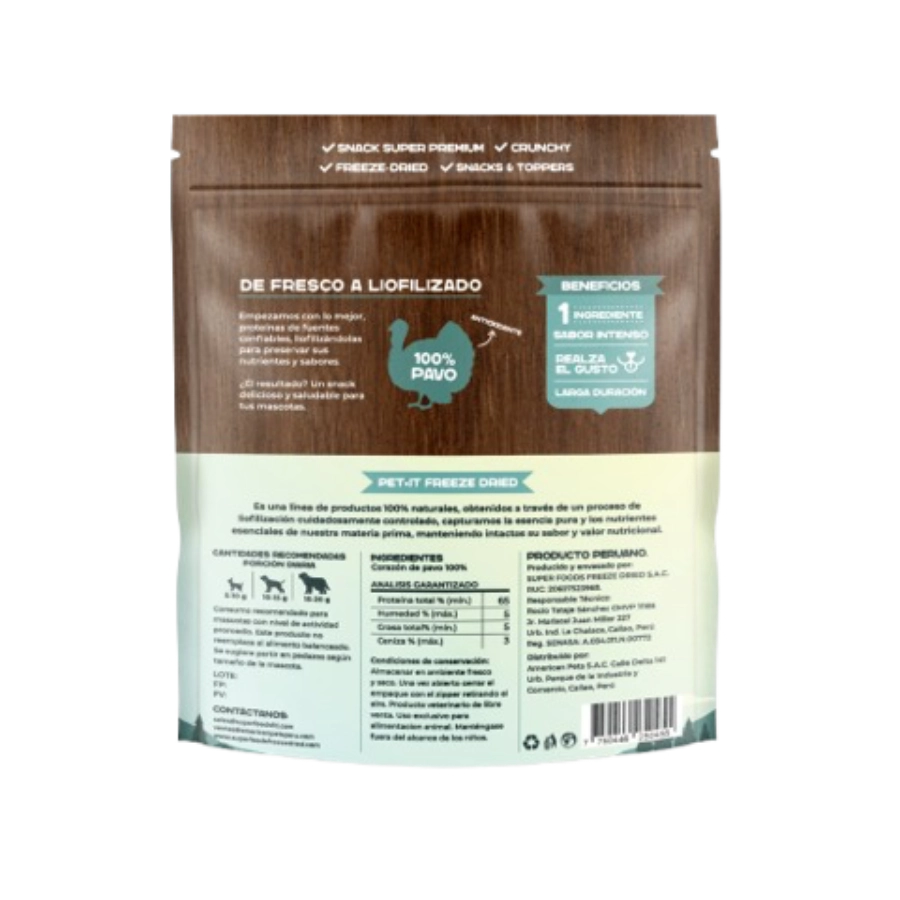 Pet It Snack Liofilizado Corazon De Pavo 30Gr, , large image number null