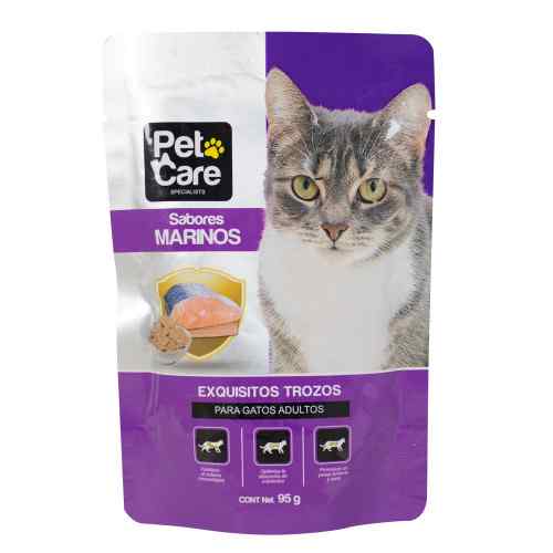 Pet Care Pouches Gato Sabores Marinos 95 g image number null