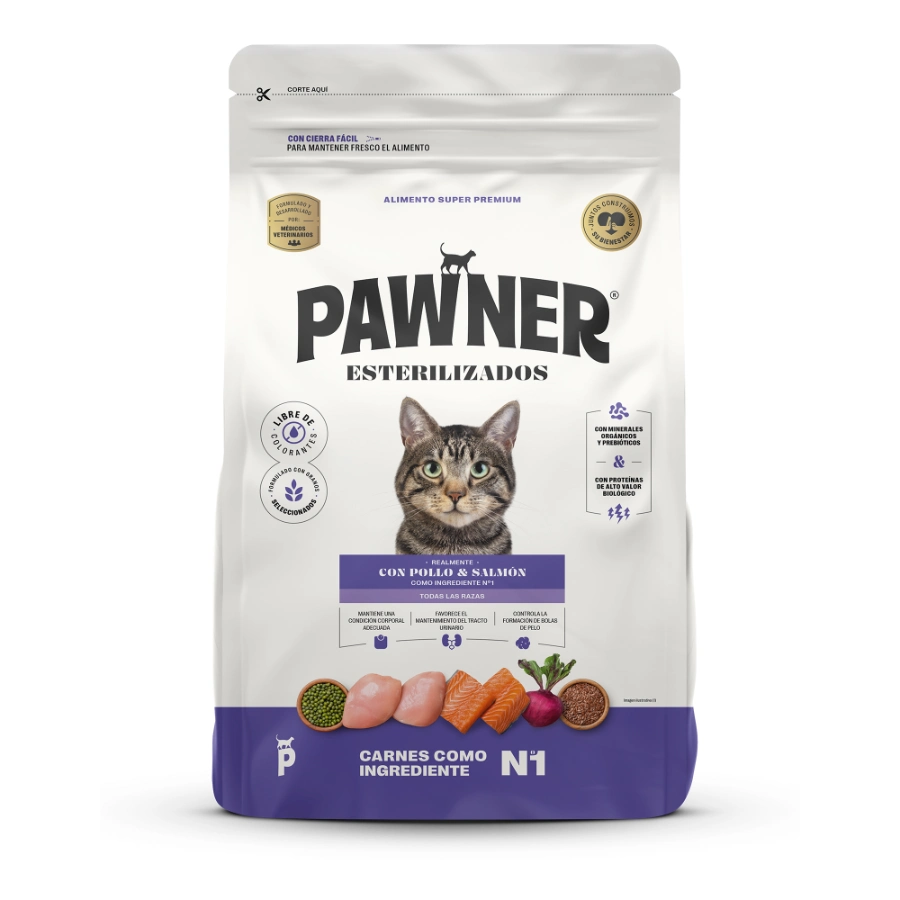 Pawner Alimento Seco Gato Adulto Esterilizado Pollo Y Salmon, , large image number null