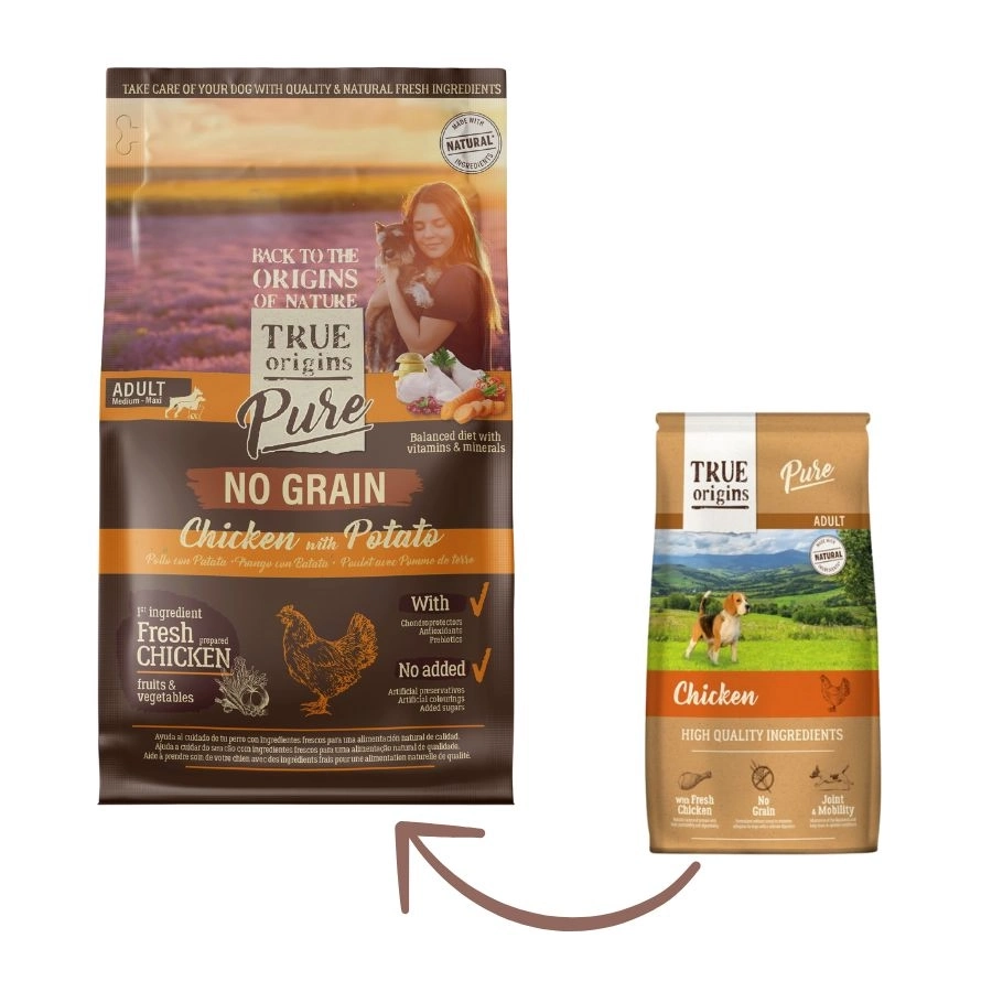 True Origins Pure Dog Adult Chicken Grain free 12 Kg (F. Vencimiento: 30-04-2026)