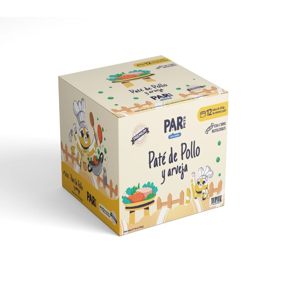 Par Pets Gato Pack Paté De Pollo Y Arveja 160Gr (12 Unidades), , large image number null