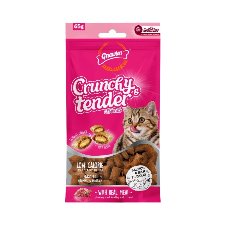 Gnawlers Crunchy & Tender Salmón & Leche 65 G, , large image number null