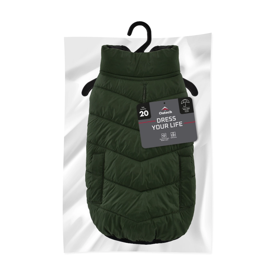 Chaqueta Outech Puffer Green Pockets, , large image number null