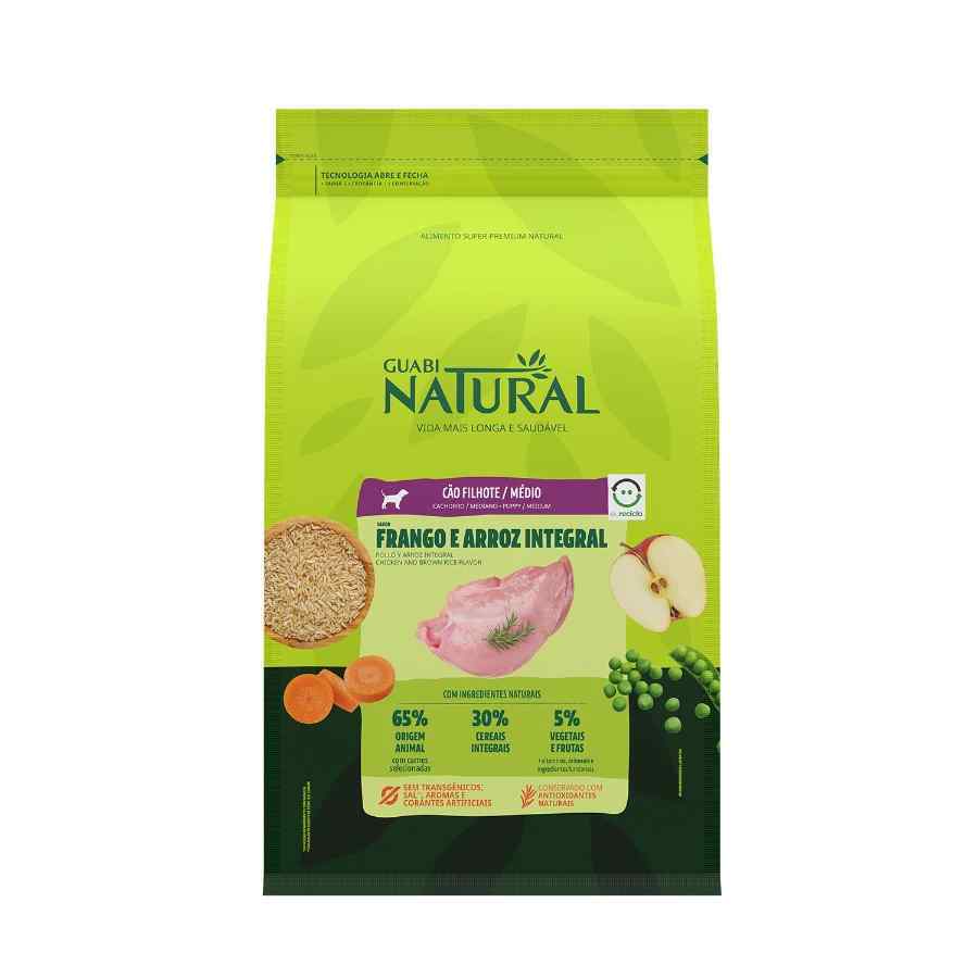 Guabi natural perro filhote porte médio frango e arroz integral 2,5kg