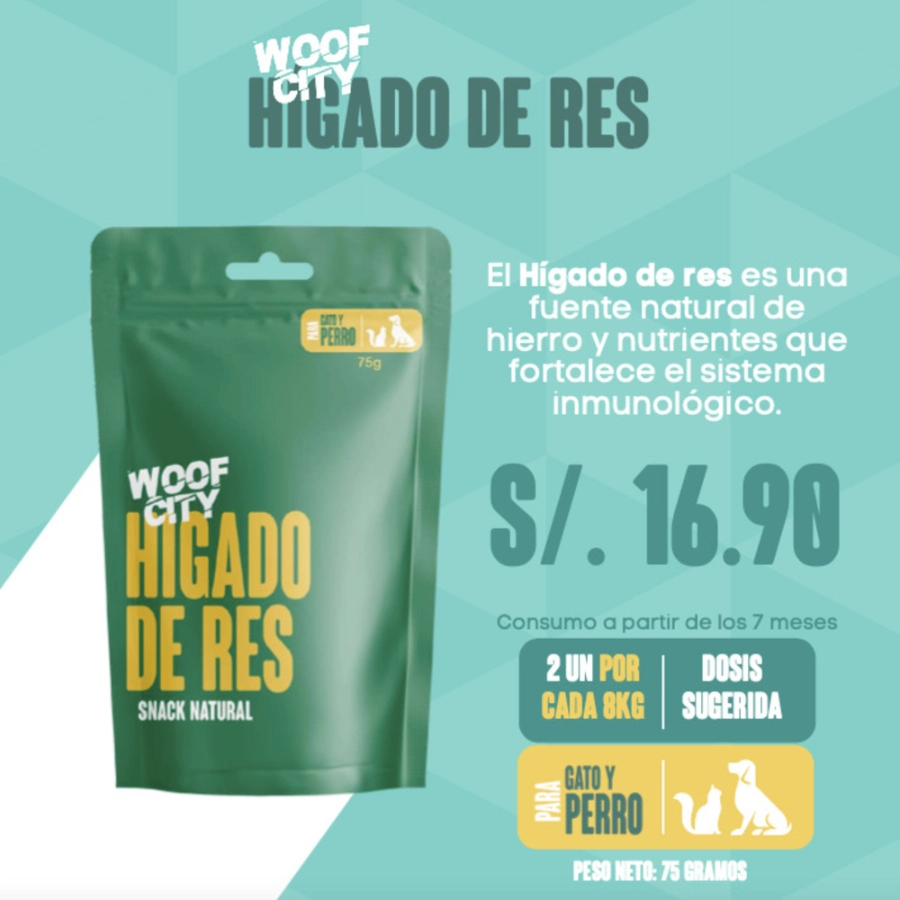 Woof City Hígado De Res 75g, , large image number null