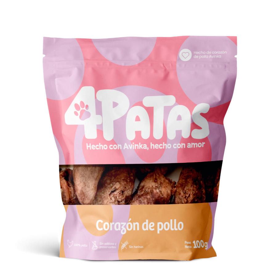 4 Patas Corazon De Pollo Deshidratado X 100 Gr
