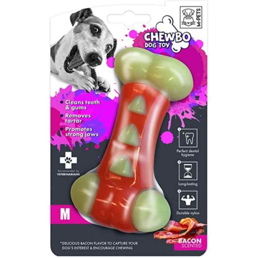Mpets Chewbo Tribone Clean Dental Juguete Hueso Limpiador Dental Sabor Tocino, , large image number null