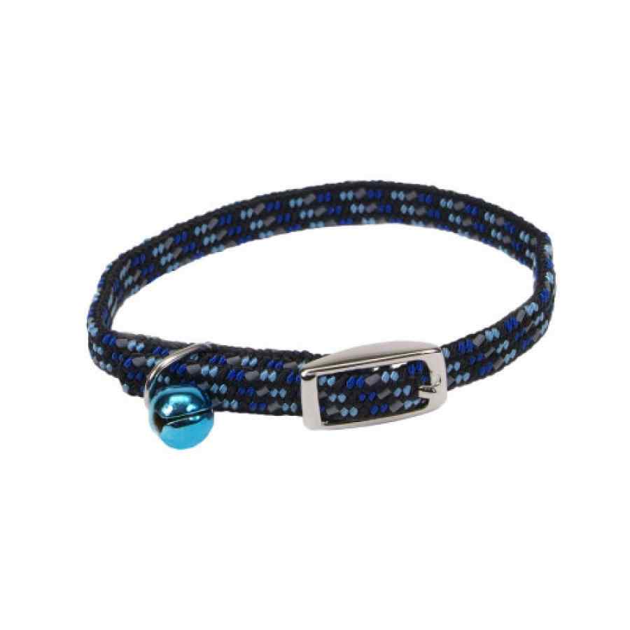Coastal Li'l Pals Elasticized Safety Kitten Collar With Reflective Threads, Blue, 3/8" X 08"