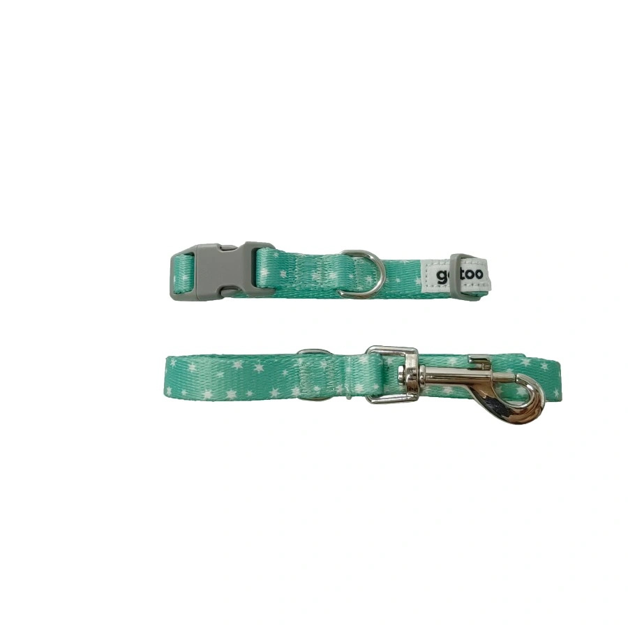 Gotoo! Set Arnés y Correa Para Perros Estrellas Verde Menta 20-30Cm; 102Cm, , large image number null