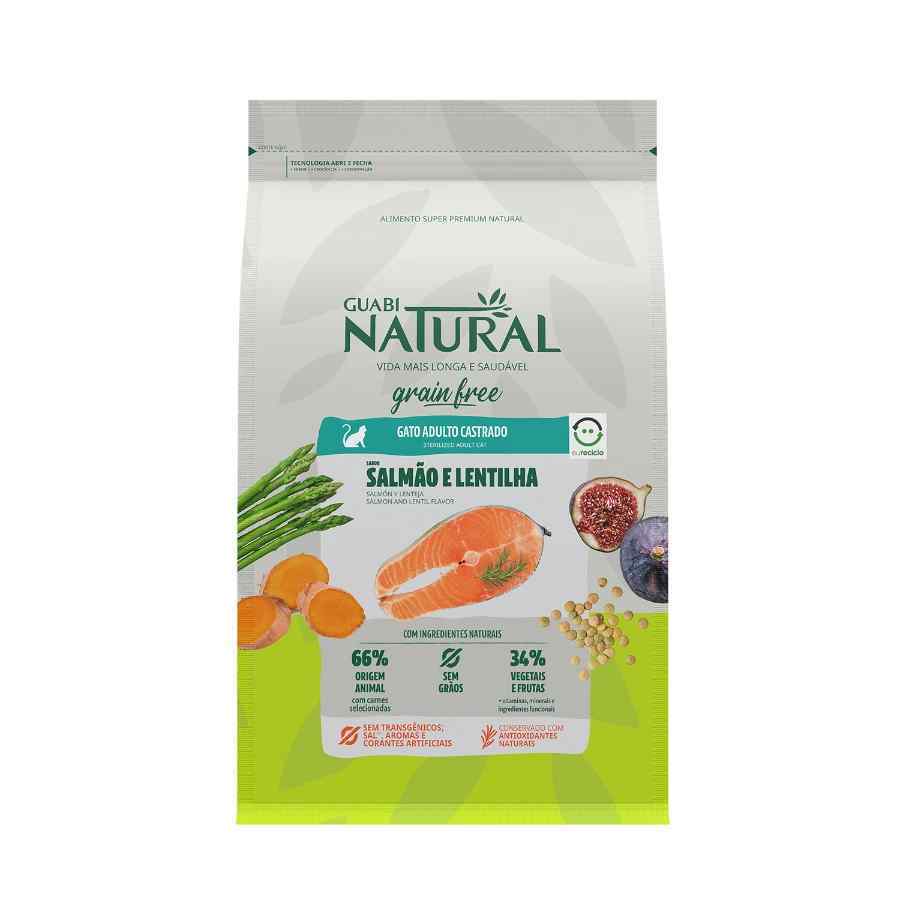 Guabi natural grain free gato adulto castrado sabor salmão e lentilha, , large image number null
